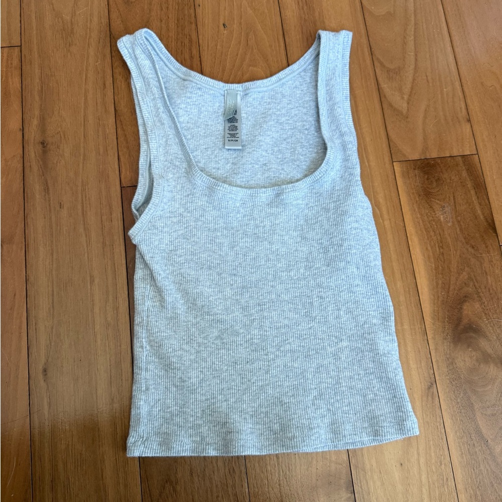 [SOLD] Skims Gray Cotton Ribbed Tank Top